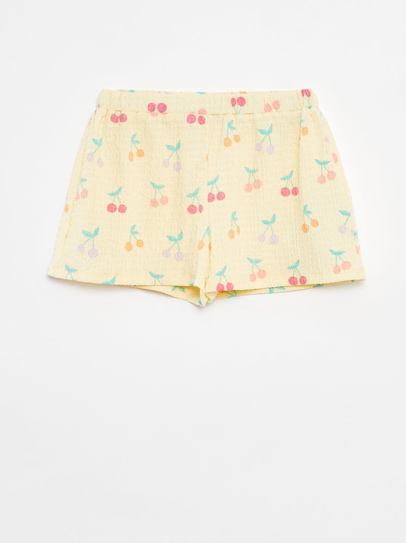 Shorts in maglia goffrata con motivi Giallo - Kiabi