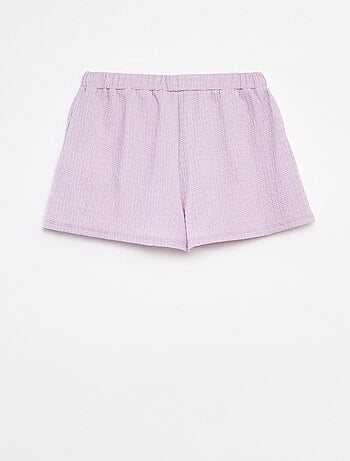 Shorts in maglia goffrata con motivi