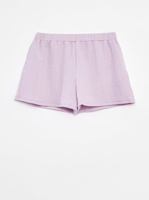 Shorts in maglia goffrata con motivi - Kiabi