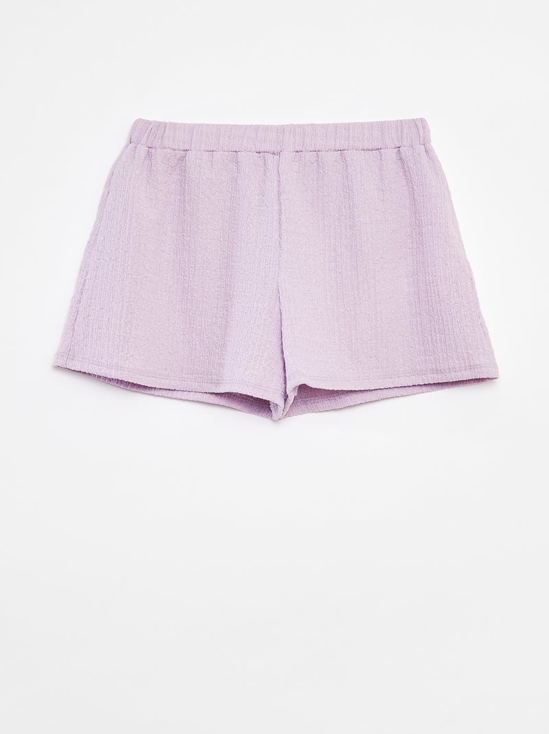 Shorts in maglia goffrata con motivi Viola - Kiabi