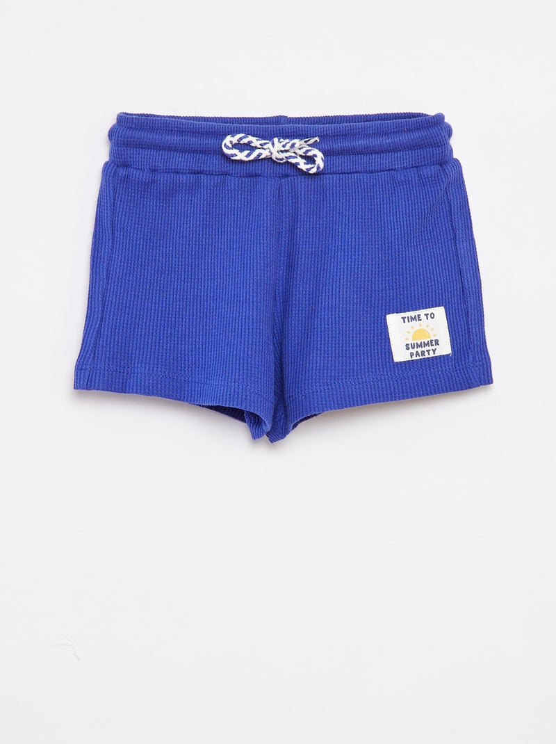 Shorts in maglia goffrata con stampa BLU - Kiabi