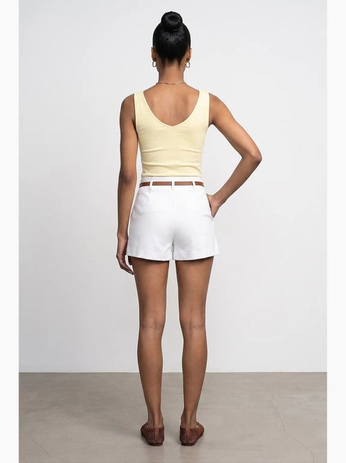 Shorts in maglia sartoriali a vita alta con cintura dilvin - Kiabi Shorts in maglia sartoriali a vita alta con cintura dilvin - Kiabi