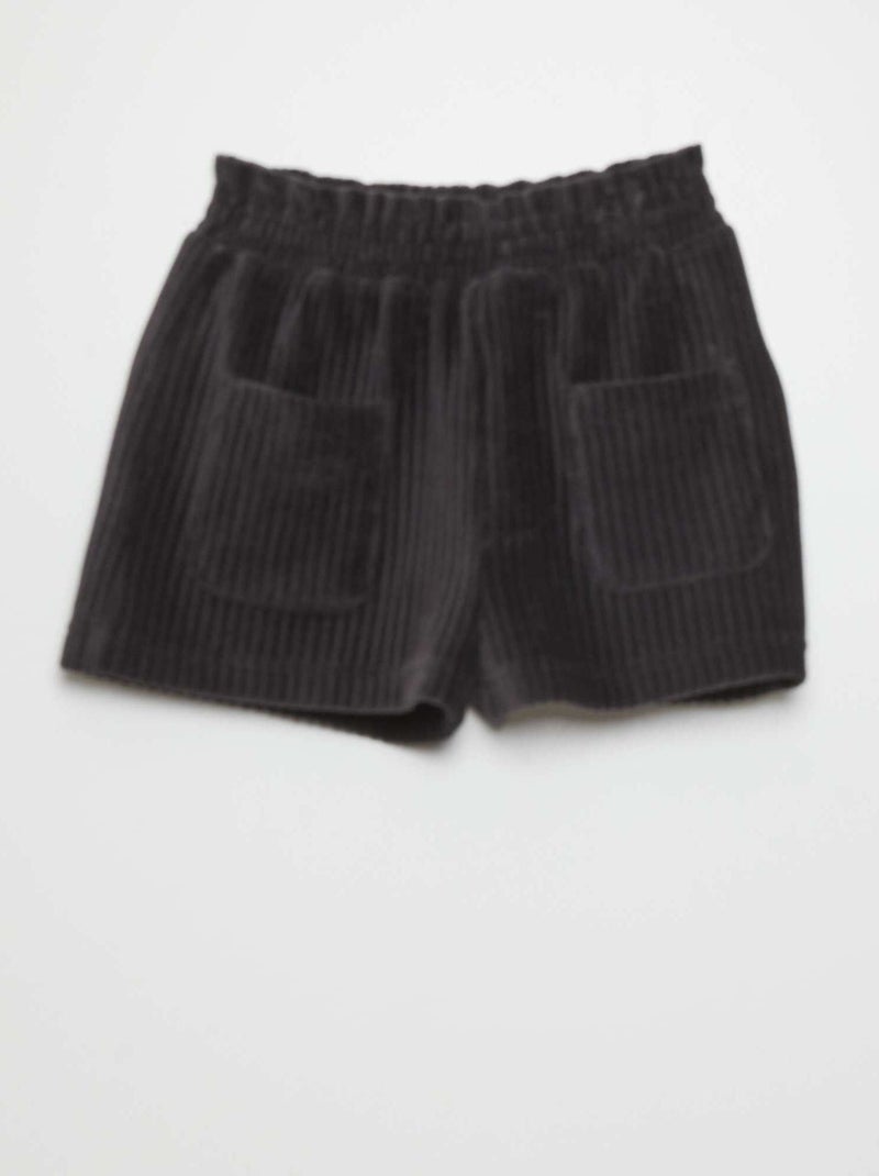 Shorts in maglia vellutata NERO - Kiabi