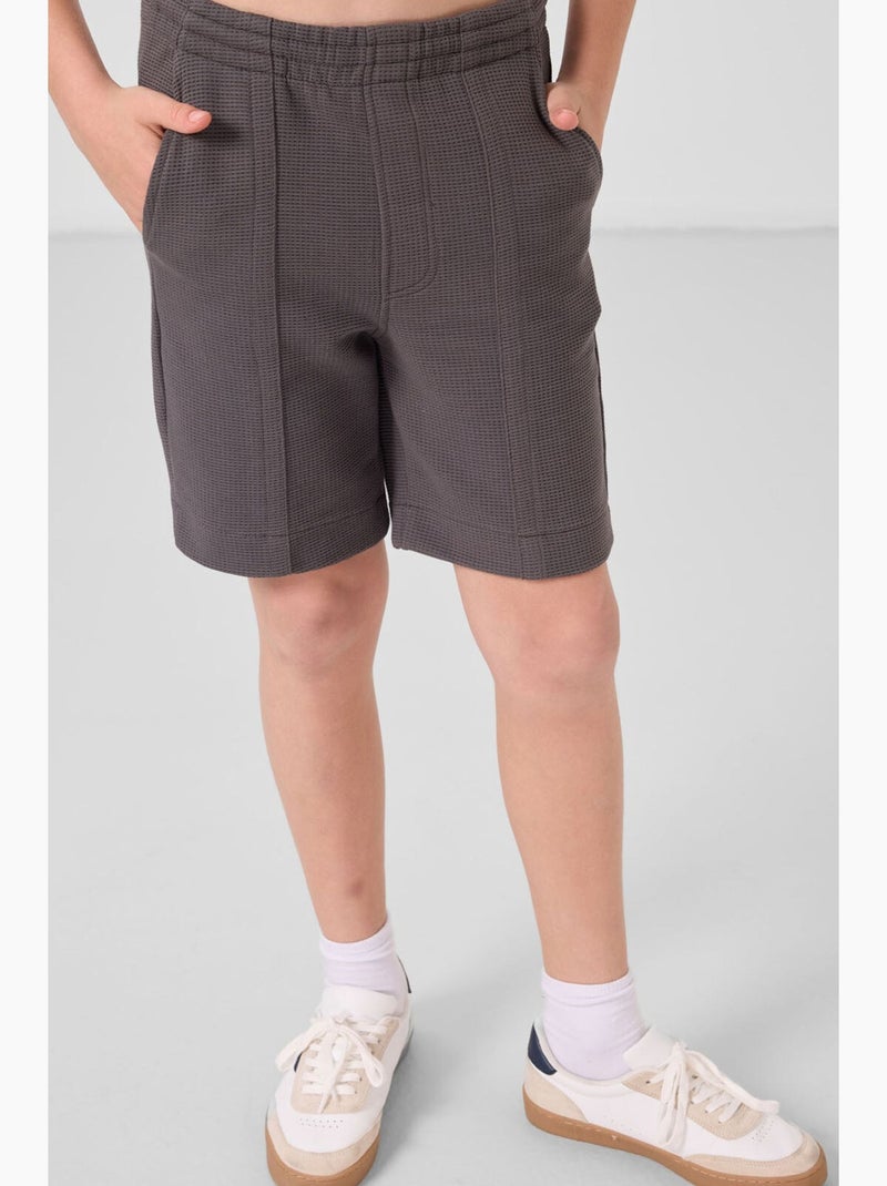 Shorts in misto cotone da indossare senza chiusura tommy Grigio nero - Kiabi