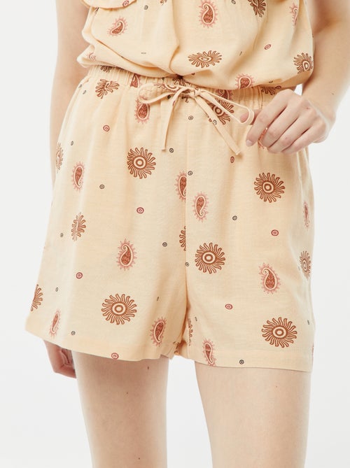 Shorts in misto lino con 2 tasche - Kiabi