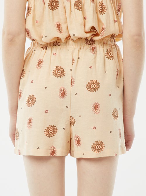 Shorts in misto lino con 2 tasche - Kiabi