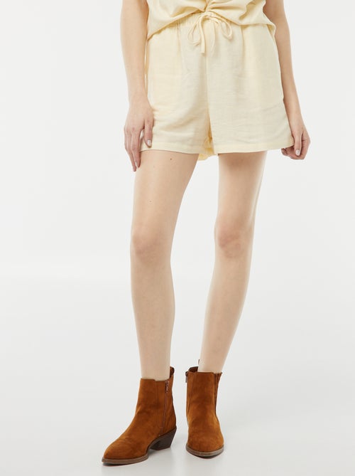 Shorts in misto lino con 2 tasche - Kiabi