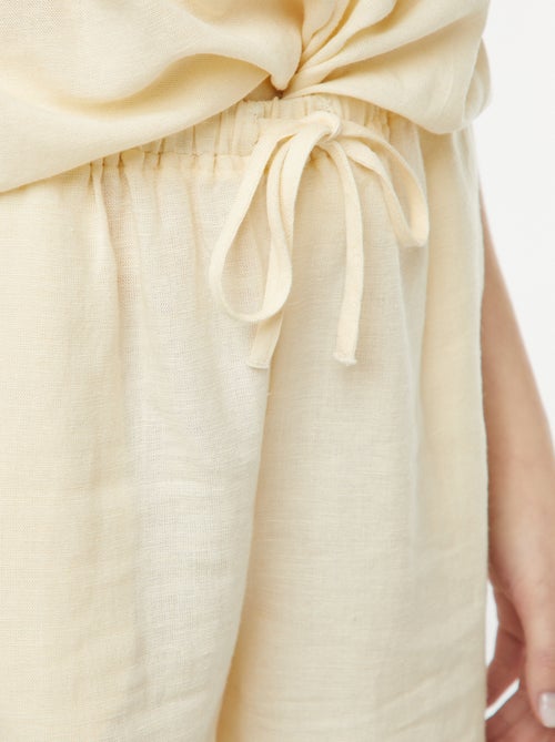 Shorts in misto lino con 2 tasche - Kiabi