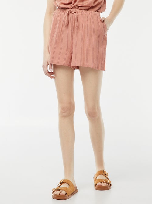 Shorts in misto lino con 2 tasche - Kiabi