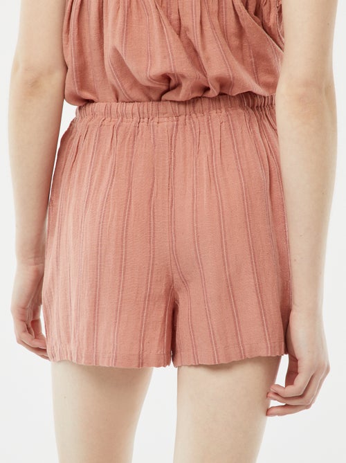 Shorts in misto lino con 2 tasche - Kiabi