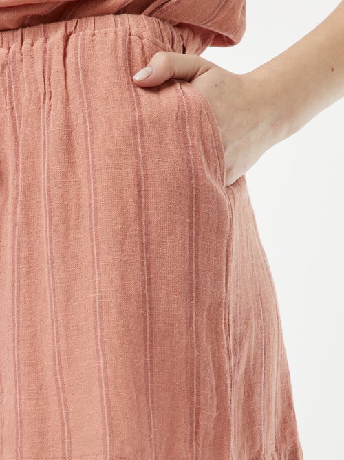 Shorts in misto lino con 2 tasche - Kiabi