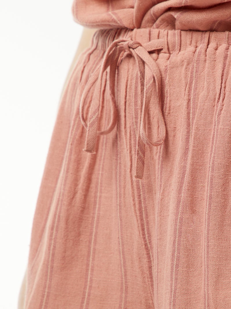 Shorts in misto lino con 2 tasche Rosa - Kiabi