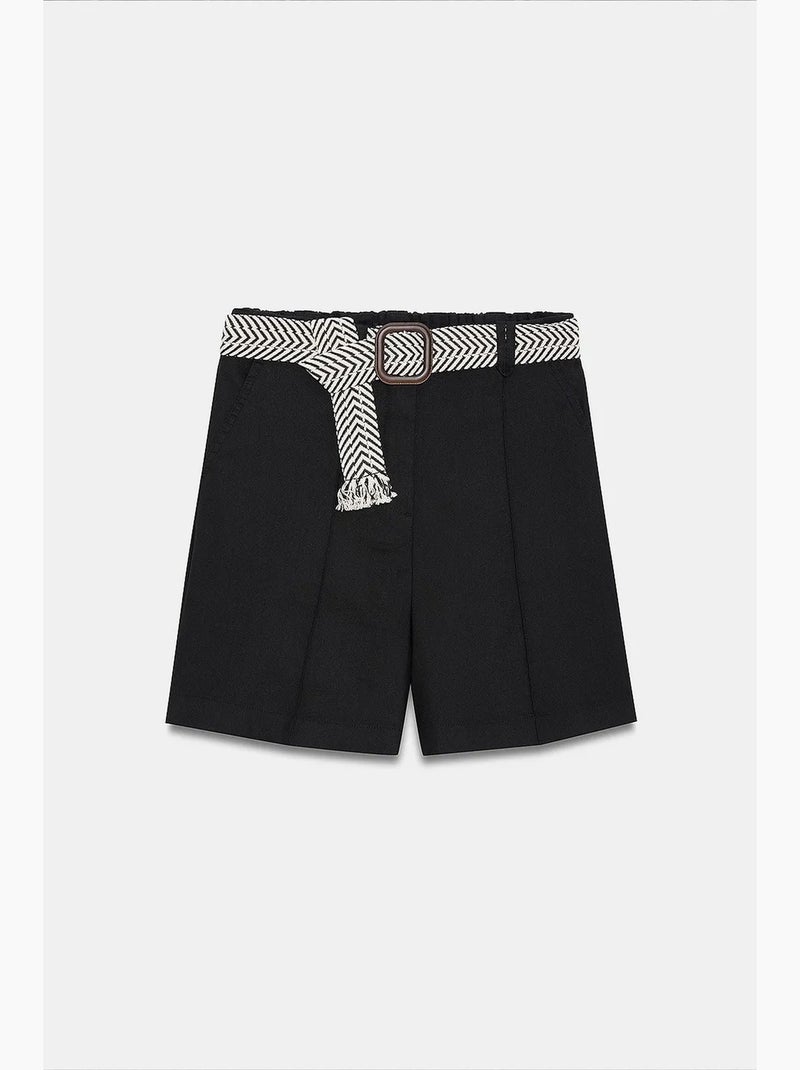 Shorts in misto lino dilvin Nero - Kiabi