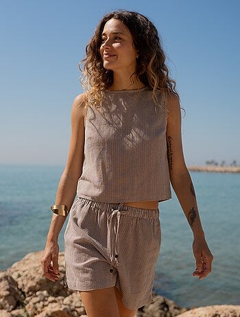 Shorts in misto lino