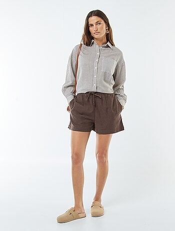 Shorts in misto lino