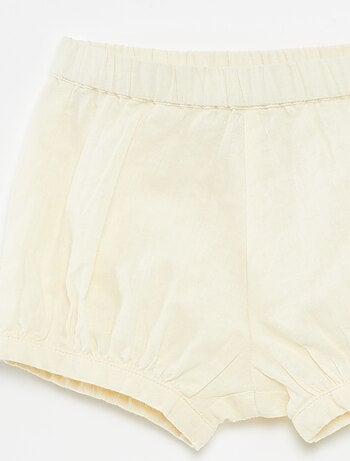 Shorts in misto lino tinta unita