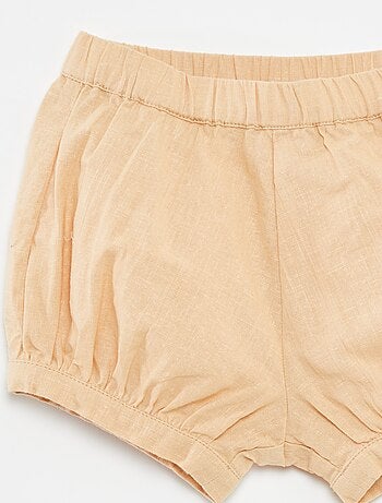 Shorts in misto lino tinta unita