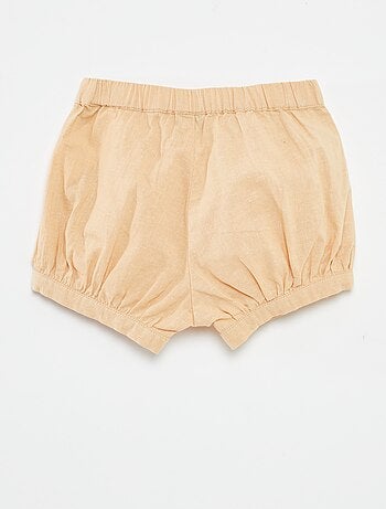Shorts in misto lino tinta unita