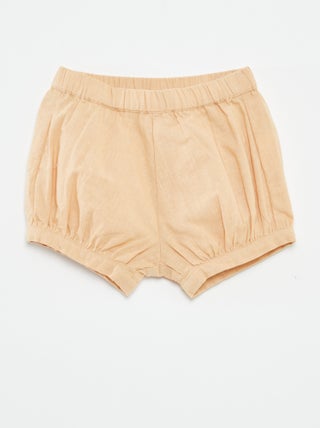 Shorts in misto lino tinta unita