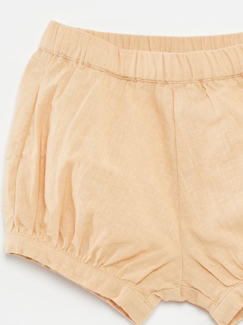 Shorts in misto lino tinta unita - Kiabi