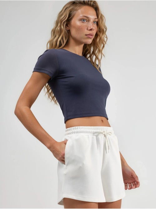 Shorts in modal con vita elastica e tasche busem - Kiabi Shorts in modal con vita elastica e tasche busem - Kiabi
