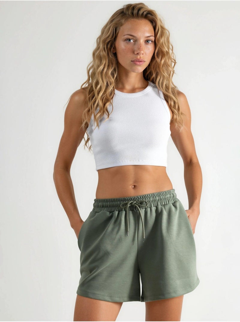 Shorts in modal con vita elastica e tasche busem Cachi - Kiabi