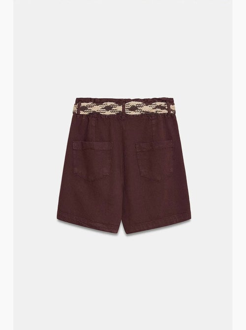 Shorts in popeline a vita alta e gamba ampia con cintura dilvin - Kiabi Shorts in popeline a vita alta e gamba ampia con cintura dilvin - Kiabi