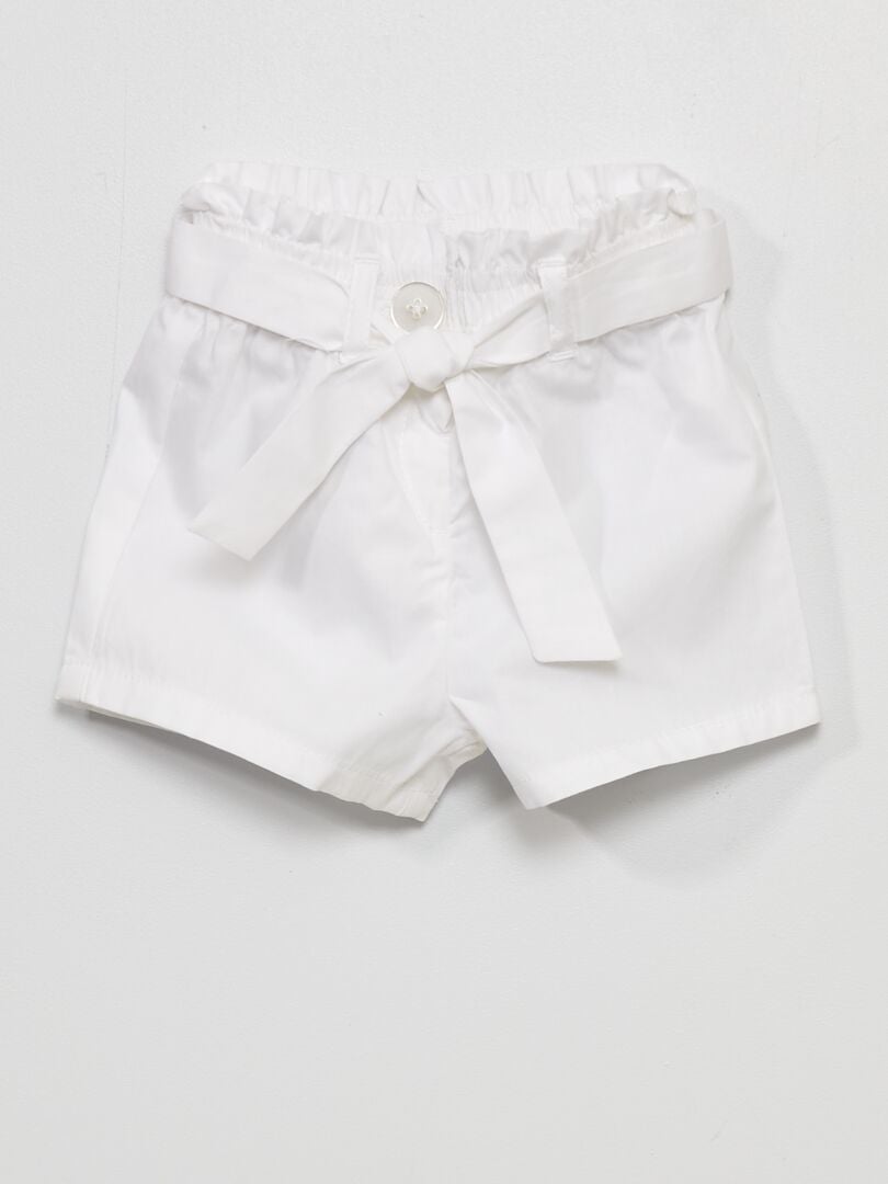 Shorts in popeline Bianco - Kiabi