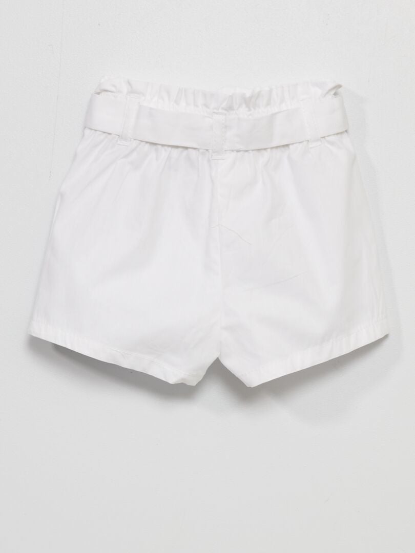 Shorts in popeline Bianco - Kiabi