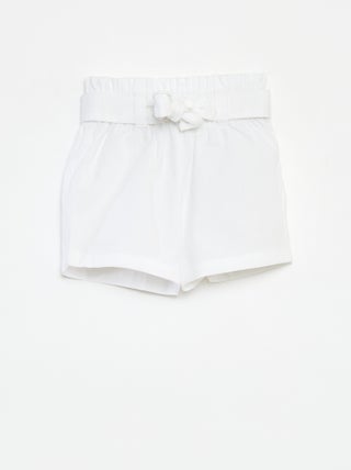 Shorts in popeline con cintura