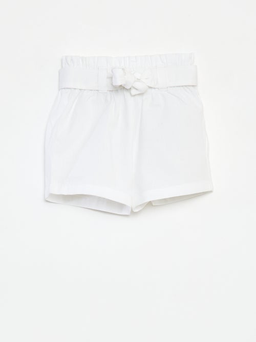 Shorts in popeline con cintura - Kiabi
