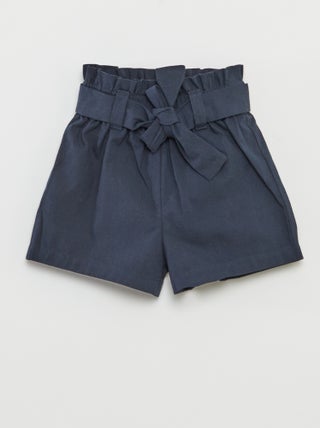 Shorts in popeline con cintura
