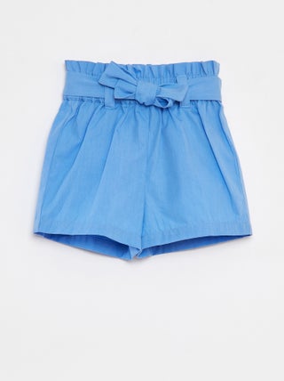 Shorts in popeline con cintura