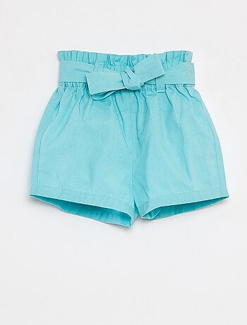 Shorts in popeline con cintura