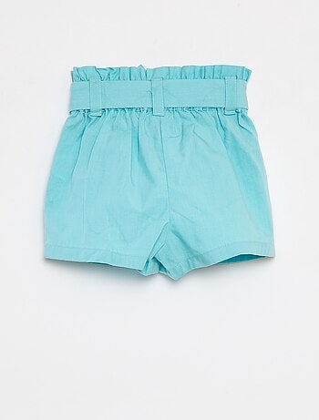 Shorts in popeline con cintura