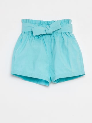 Shorts in popeline con cintura