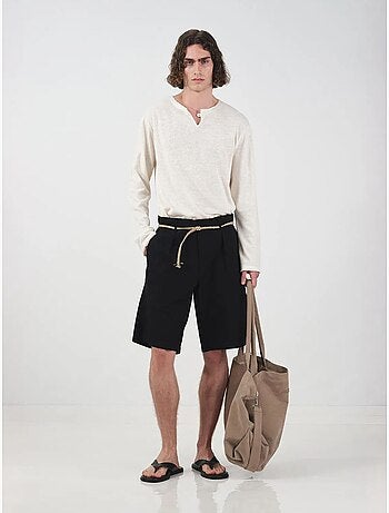 Shorts in popeline con cintura, vita media e vestibilità relaxed giesto