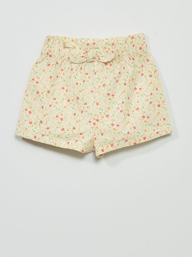 Shorts in popeline con stampa BIANCO - Kiabi