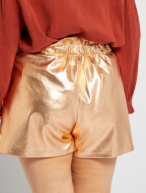 Shorts in similpelle 'paper bag' - MARRONE - Kiabi - 18.00€