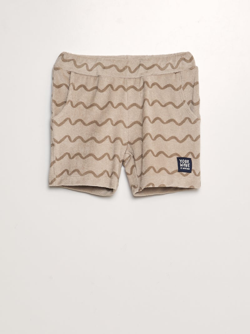 Shorts in spugna stampati 'NAME IT' BEIGE - Kiabi