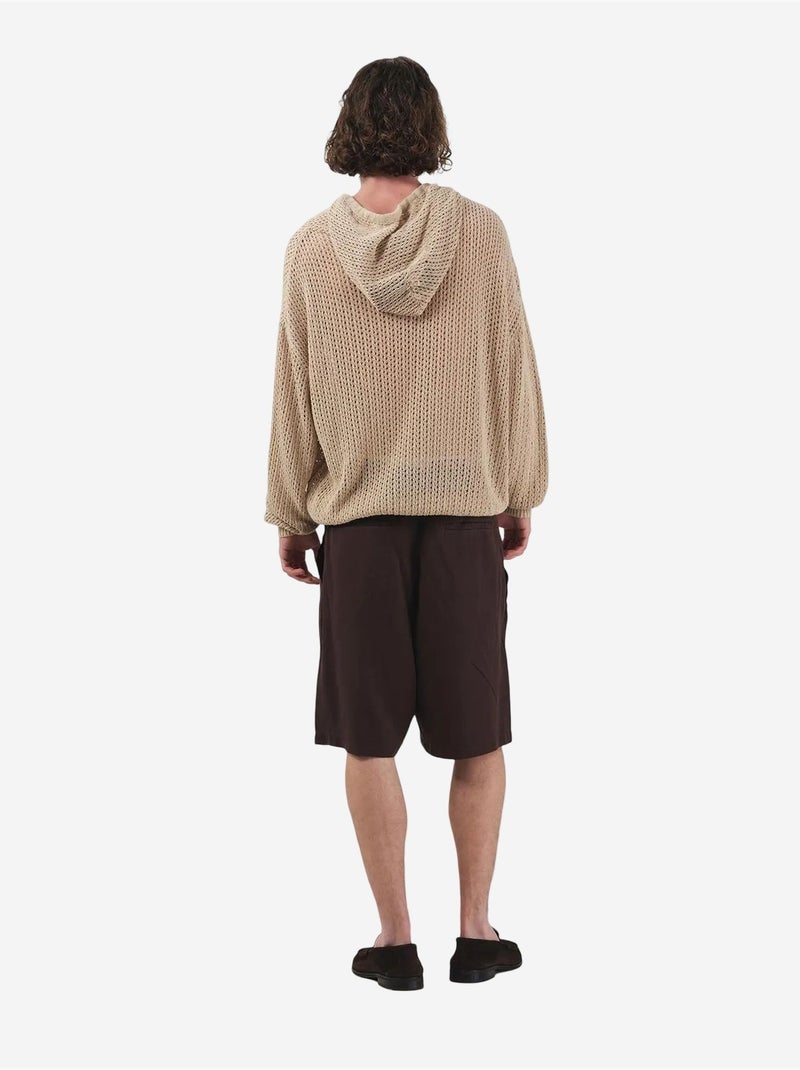 Shorts in tencel a vita media, gamba ampia e con cintura giesto Marrone scuro - Kiabi