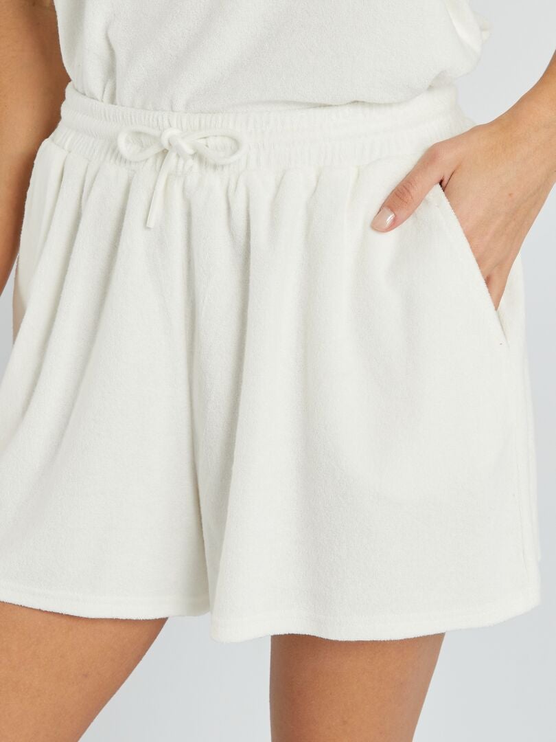 Shorts in tessuto di spugna BIANCO - Kiabi
