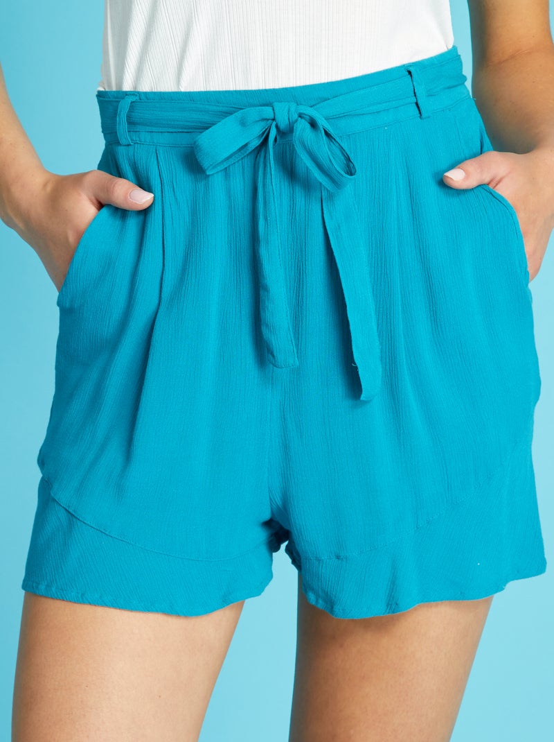 Shorts in tessuto effetto crêpe BLU - Kiabi