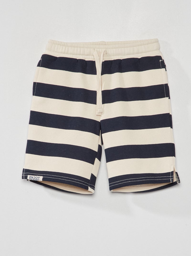 Shorts in tessuto felpato a righe BLU - Kiabi
