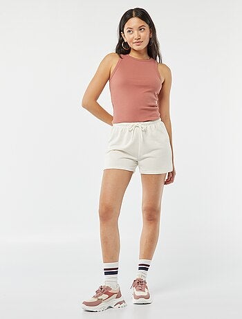 Shorts in tessuto felpato