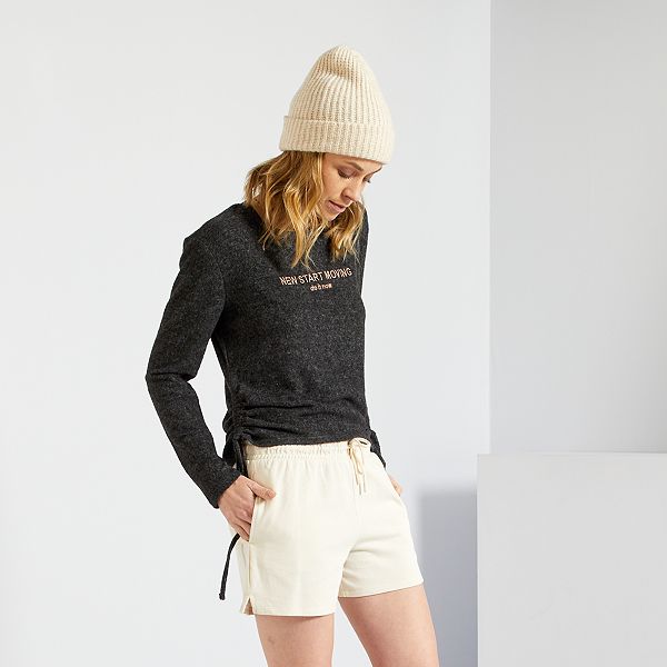 Shorts in tessuto felpato Donna dalla 38 alla 52 - BIANCO - Kiabi - 5,00€
