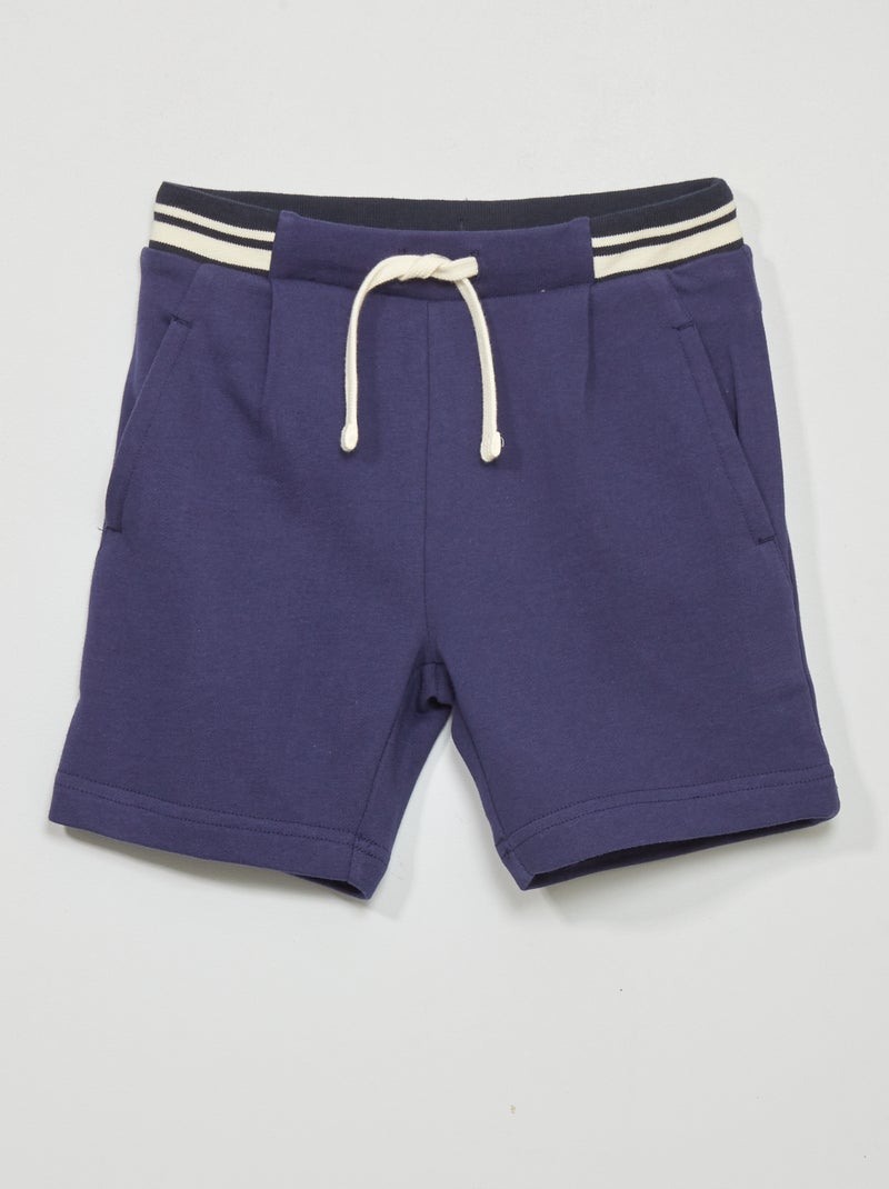Shorts in tessuto felpato blu notte - Kiabi