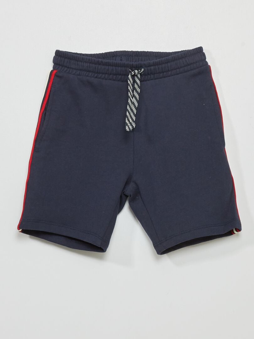 Shorts in tessuto felpato con bande a contrasto blu - Kiabi