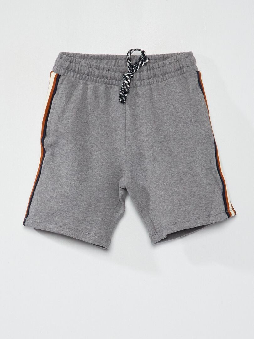 Shorts in tessuto felpato con bande a contrasto GRIGIO - Kiabi