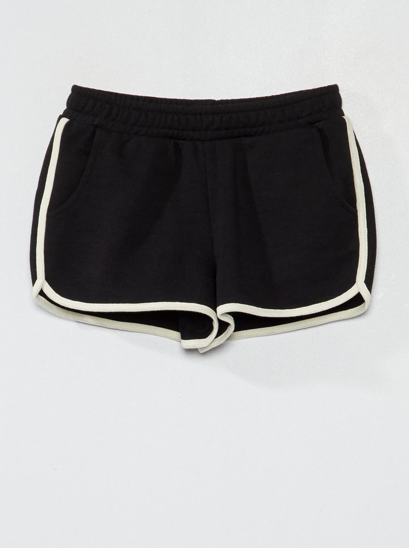 Shorts in tessuto felpato con bordi a contrasto Nero - Kiabi